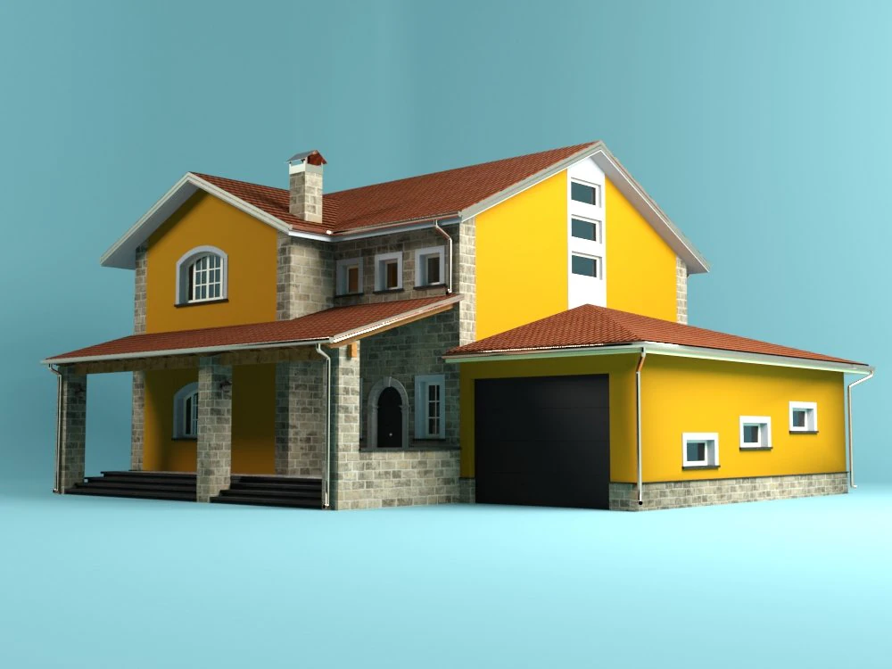 private home villa rosa 3D Model .c4d .max .obj .3ds .fbx .stl .blend 
