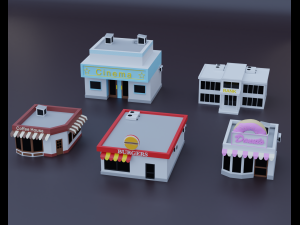 blocks to city low-poly 3D Model
