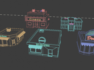 blocks to city low-poly 3D Model
