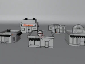 blocks to city low-poly 3D Model