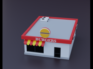 blocks to city low-poly 3D Model
