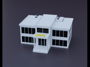 blocks to city low-poly 3D Model