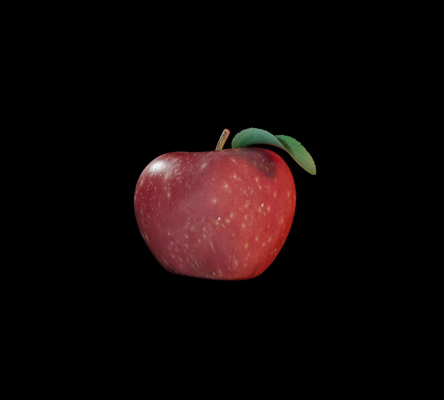 apple 3D Model .c4d .max .obj .3ds .fbx .stl .blend 