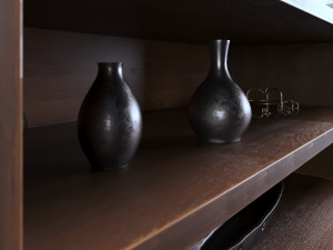 fireplace with wooden niches 3D Model
