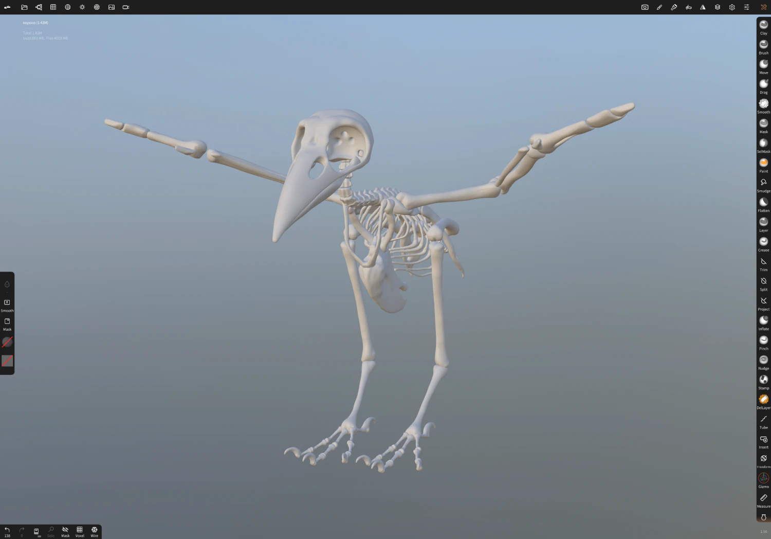 crow 3D Model .c4d .max .obj .3ds .fbx .stl .blend 