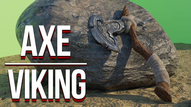 Viking Axe Low-poly 3D Model .c4d .max .obj .3ds .fbx .stl .blend 