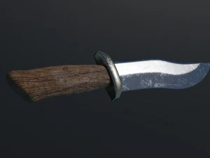 Hunting Knife Low-poly 3D Model