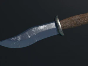 Hunting Knife Low-poly 3D Model