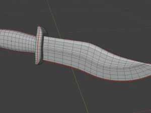 Hunting Knife Low-poly 3D Model