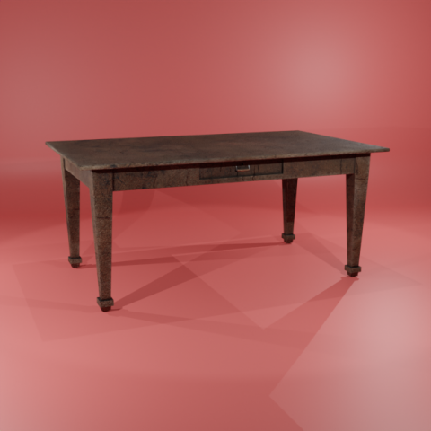 Wooden office table Low-poly 3D मॉडल .c4d .max .obj .3ds .fbx .stl .blend