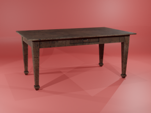 Wooden office table Low-poly 3D Model