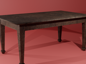 Wooden office table Low-poly 3D मॉडल