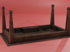 Wooden office table Low-poly 3D मॉडल