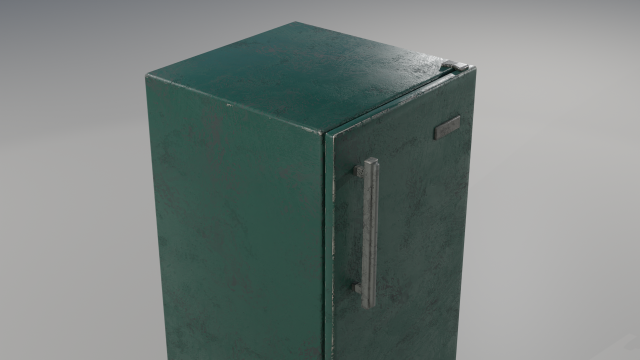 Old Refrigerator Low-poly 3D Model .c4d .max .obj .3ds .fbx .stl .blend 
