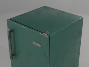 Old Refrigerator Low-poly 3D Model
