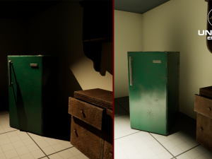Old Refrigerator Low-poly 3D Model