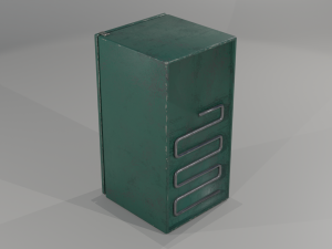 Old Refrigerator Low-poly 3D Model