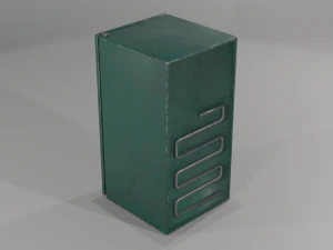 Old Refrigerator Low-poly 3D Model