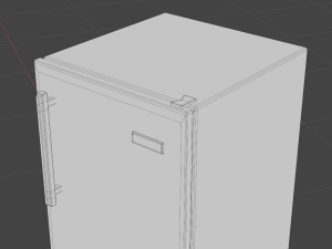 Old Refrigerator Low-poly 3D Model