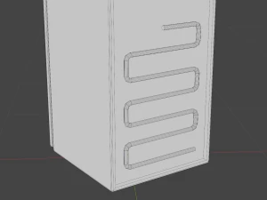 Old Refrigerator Low-poly 3D Model