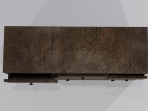 Old Wooden Kitchen Cupboard Low-poly 3D Model