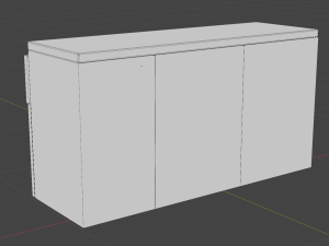 Old Wooden Kitchen Cupboard Low-poly 3D Model