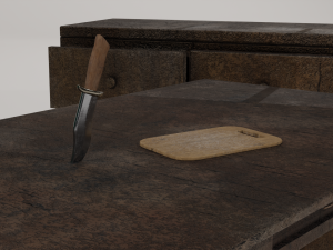 Old Kitchen Game-Ready Collection Low-poly 3D Model