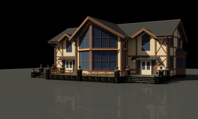 reception house 3D Model .c4d .max .obj .3ds .fbx .stl .blend 
