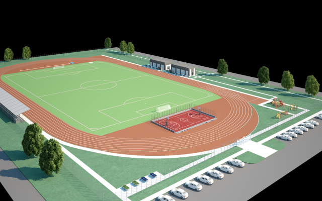 Stadion 3D 模型 .c4d .max .obj .3ds .fbx .stl .blend 
