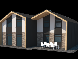 4 bedroom house Modello 3D