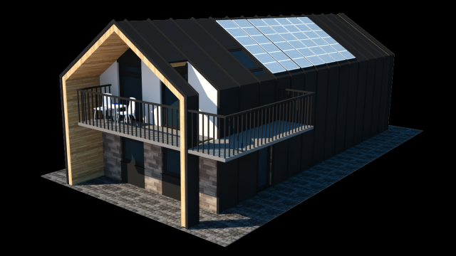 2 bedroom house Modello 3D .c4d .max .obj .3ds .fbx .stl .blend 