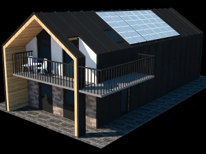 2 बेडरूम का घर 3D मॉडल