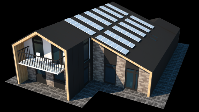 3 bedroom house 3D Модель .c4d .max .obj .3ds .fbx .stl .blend 