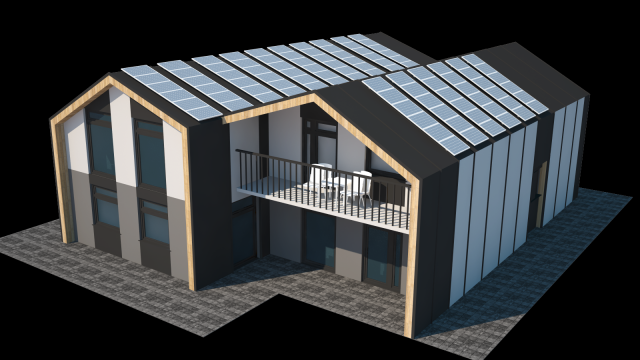 3 bedroom house version 03 3D मॉडल .c4d .max .obj .3ds .fbx .stl .blend 