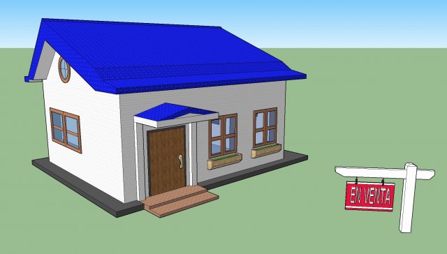 House for sale 3D Модель .c4d .max .obj .3ds .fbx .stl .blend