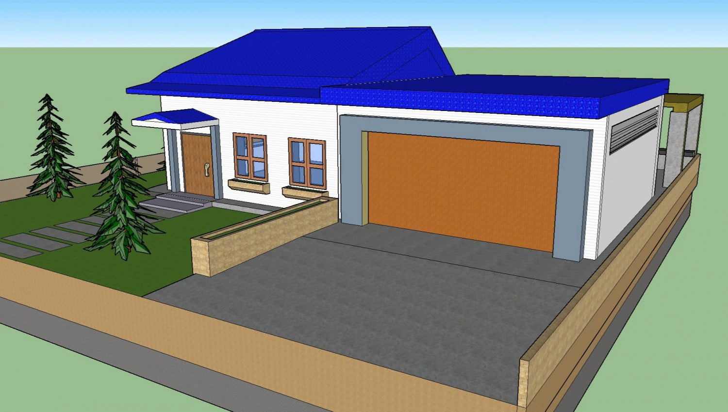 American House 3D Model .c4d .max .obj .3ds .fbx .stl .blend 