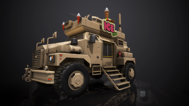 ice cream truck 3D 模型 .c4d .max .obj .3ds .fbx .stl .blend 