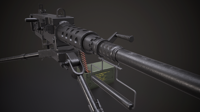 machine - browning m2 3D 모델 .c4d .max .obj .3ds .fbx .stl .blend 