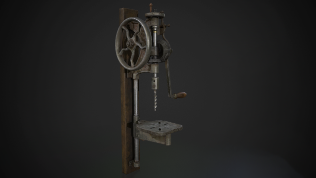 hand crank drill press 3D Модель .c4d .max .obj .3ds .fbx .stl .blend