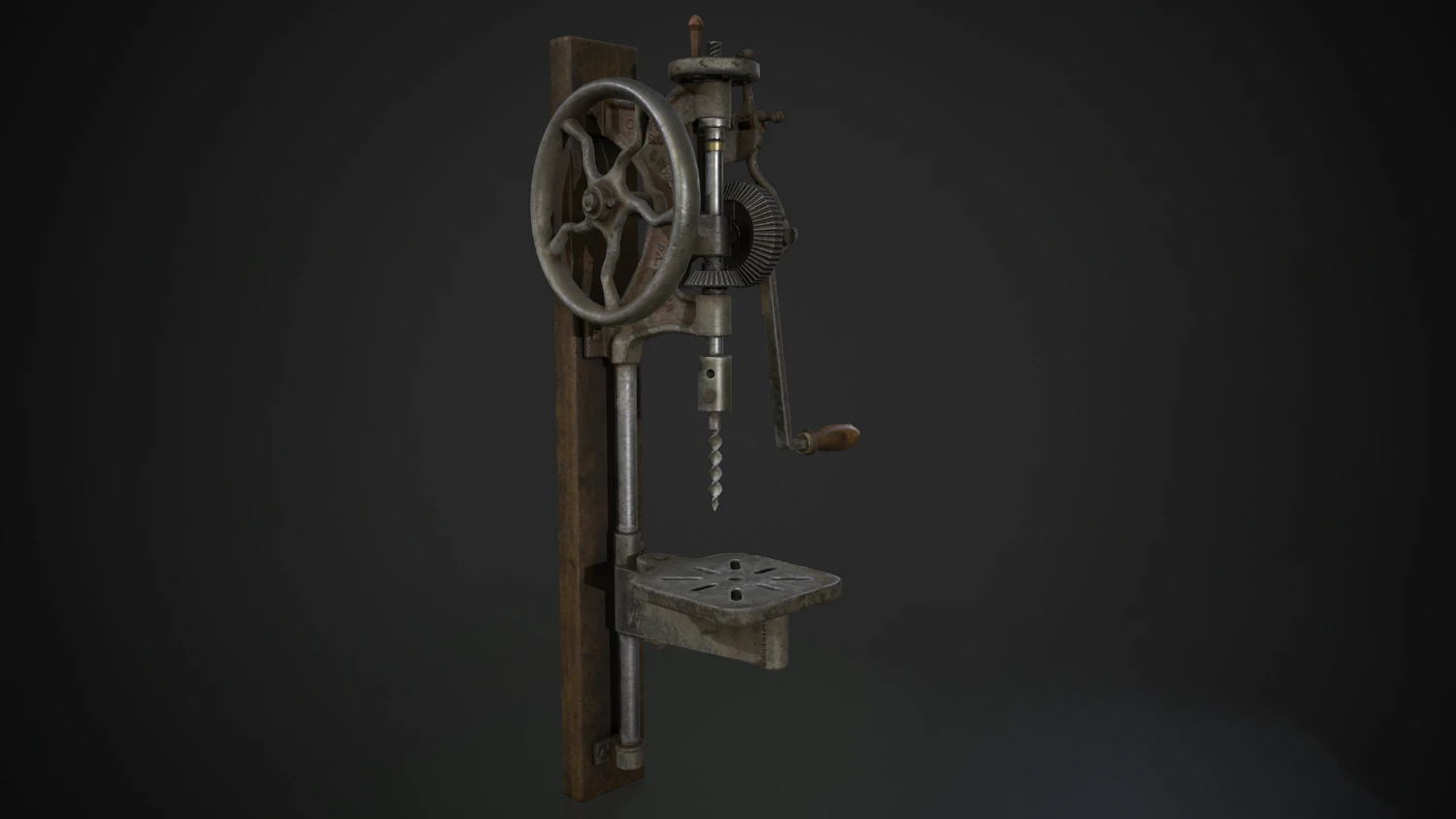 hand crank drill press 3D Model .c4d .max .obj .3ds .fbx .stl .blend 