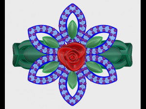 ring rose flower with stones 01 Modelo 3D