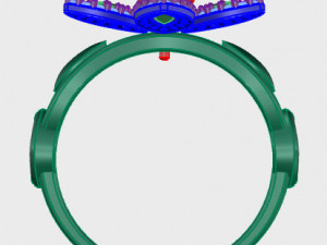 ring rose flower with stones 01 Modelo 3D