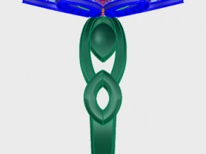 ring rose flower with stones 01 Modelo 3D