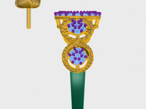 ring rose flower with stones 03 Modello 3D