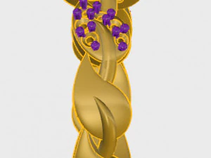 ring rose flower with stones 04 3D Model