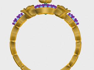 ring rose flower with stones 05 Modelo 3D