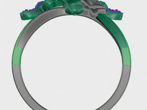 ring rose flower with stones 07 3D-Modell