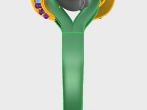 ring rose flower with stones 09 3D मॉडल