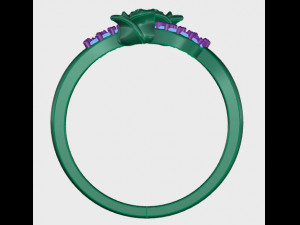 ring rose flower with stones 10 3Dモデル