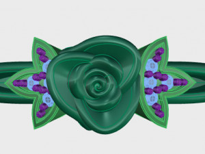 ring rose flower with stones 11 3D 모델